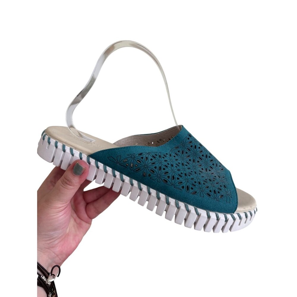 Ilse Jacobsen Womens Tulip Flats Size 41 US 10.5  Blue Slip-On Comfort Shoes